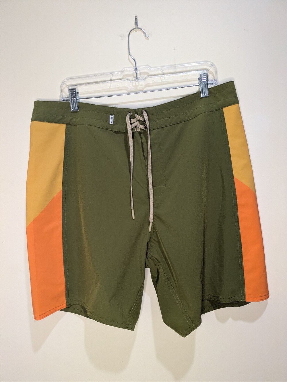 Birdwell Beach Britches Board Shorts Green Orange Colorblock Size 36